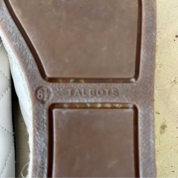 Talbots Women's Flats Size 8.5 White/Black Izzy Quilted Soft Nappa Espadrille - Picture 5 of 10